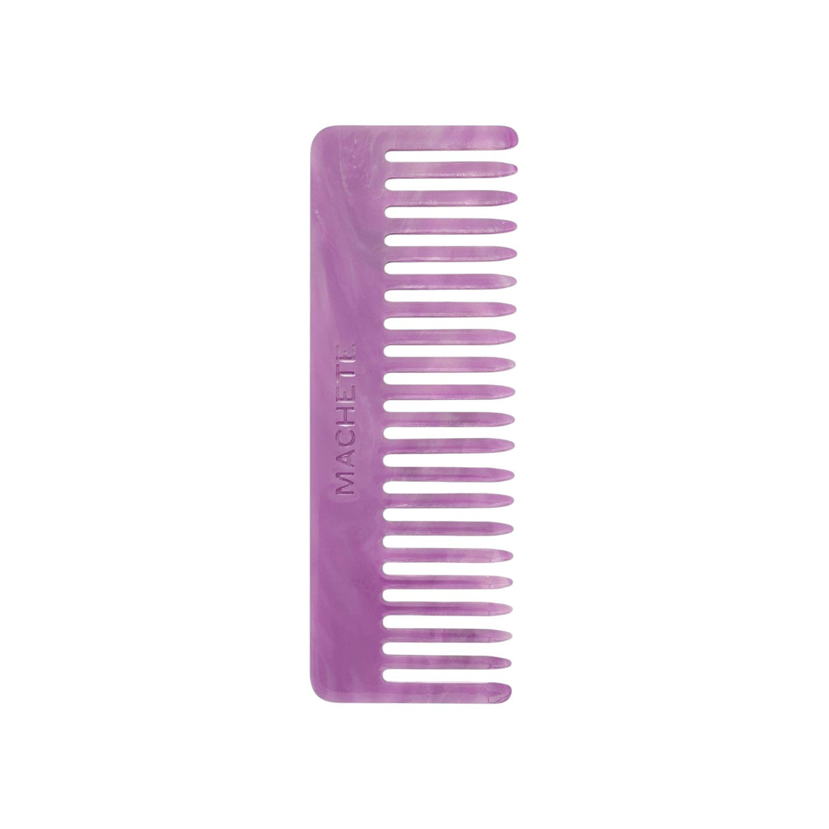 The Tiny Finch wide-tooth hair comb in orchid purple handcrafted from Italian acetate