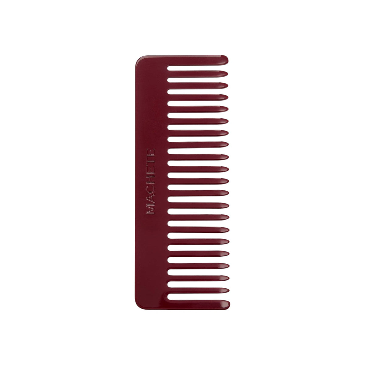 The Tiny Finch oxblood wide-tooth hair comb handcrafted from Italian acetate for all hair types