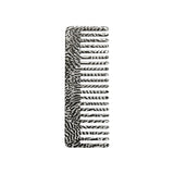 The Tiny Finch Comb Perle Noir wide-tooth hair comb in a black and white checkered Italian acetate pattern.