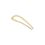 The Tiny Finch petite 3-inch French hair pin handcrafted from gold-plated recycled brass for half-up hairstyles.