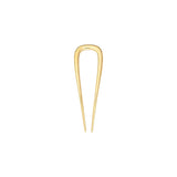 The Tiny Finch 3-inch petite French hair pin handcrafted from gold-plated recycled brass for half-up hairstyles.