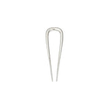 The Tiny Finch petite 3-inch French hair pin in polished silver-plated stainless steel for fine hair styling.