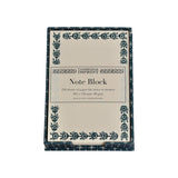 The Tiny Finch note holder with a petrol blue Little Stars patterned paper tray and 250 ivory memo sheets.