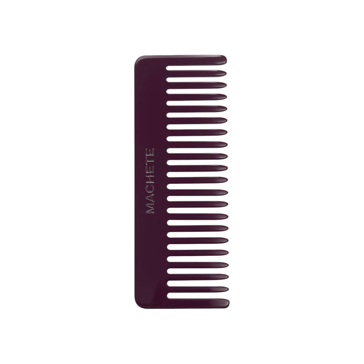 The Tiny Finch wide-tooth hair comb in Royal Peony deep purple handcrafted Italian acetate