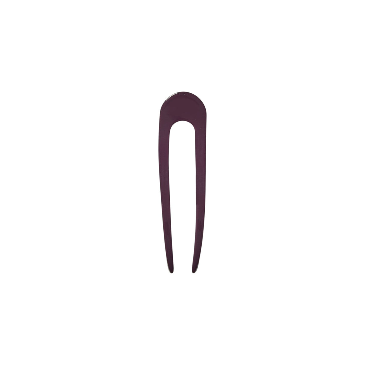 The Tiny Finch French hair pin in royal peony purple, handcrafted from smooth Italian acetate.