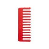 The Tiny Finch ruby red wide-tooth hair comb handcrafted from Italian acetate for all hair types.