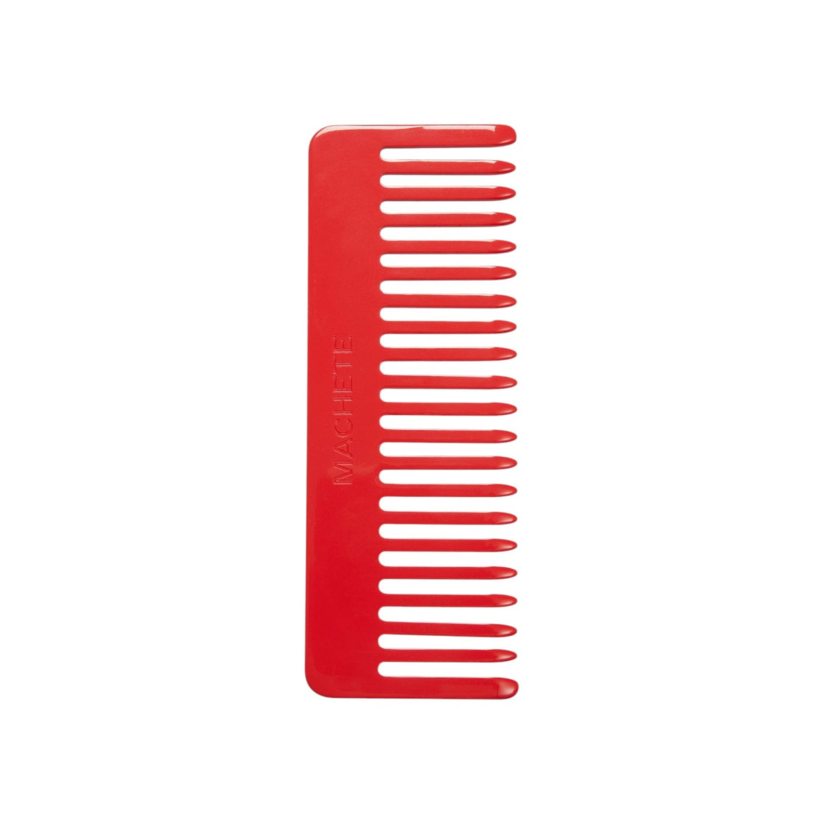 The Tiny Finch ruby red wide-tooth hair comb handcrafted from Italian acetate for all hair types.