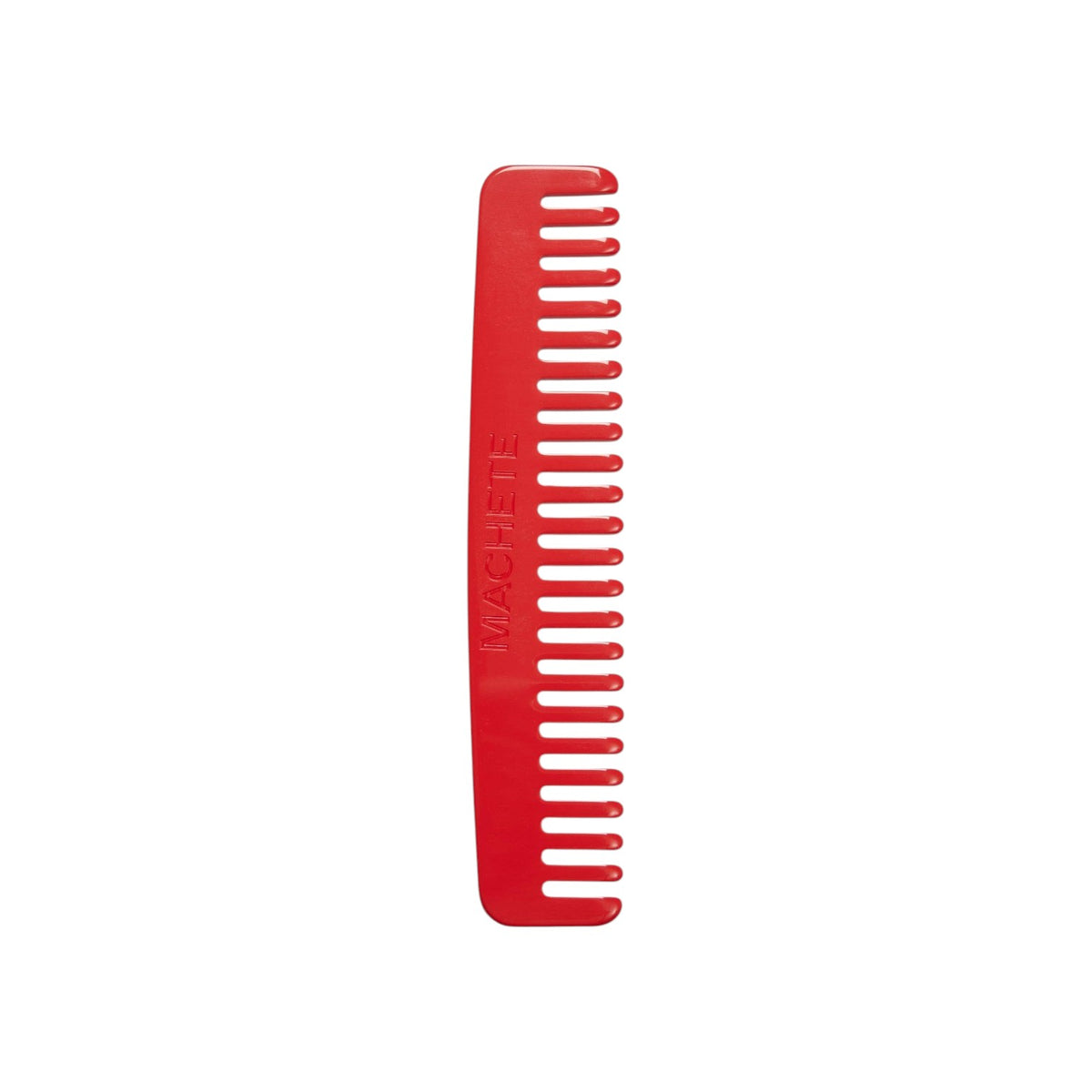 The Tiny Finch ruby red wide-tooth travel comb handcrafted from Italian bio-acetate for all hair types.