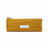 The Tiny Finch Les Pensionnaires saffron yellow pencil case in durable organic cotton canvas with a zip closure.