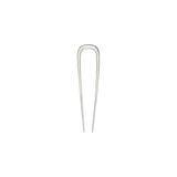 The Tiny Finch 5-inch handcrafted silver stainless steel French hair pin for updos on a neutral background.