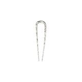 The Tiny Finch midi wavy French hair pin in silver with a textured finish, handcrafted for secure hair styling.
