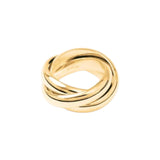 The Tiny Finch Sofie Ring in 18k gold-plated sterling silver featuring a sculptural, layered, and polished design.