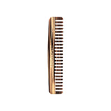 The Tiny Finch wide-tooth travel comb in brown tiger's eye patterned Italian bio-acetate for all hair types.