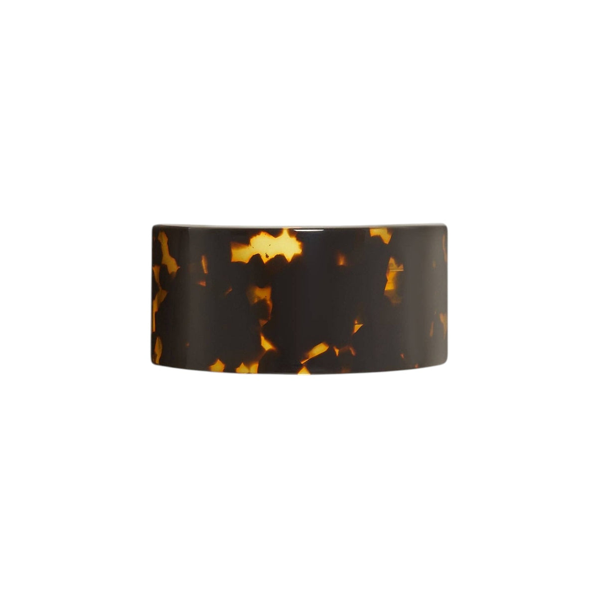 The Tiny Finch French Pony cuff barrette in dark tortoise Italian acetate with a stainless steel clasp.