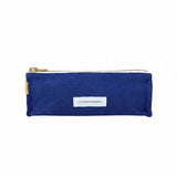 The Tiny Finch Les Pensionnaires ultramarine blue organic cotton canvas pencil case with a gold zipper.