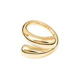 The Tiny Finch Victoria Ring in 18k gold-plated sterling silver featuring a fluid, layered sculptural design.