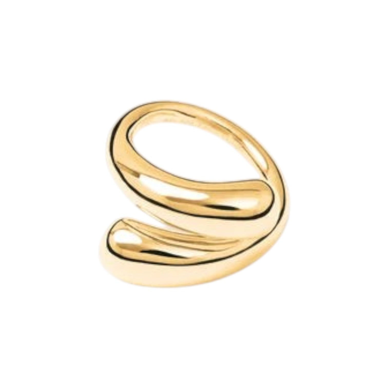 The Tiny Finch Victoria Ring in 18k gold-plated sterling silver featuring a fluid, layered sculptural design.