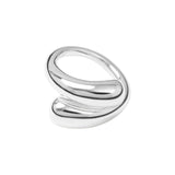 The Tiny Finch Victoria ring in polished 925 sterling silver with a fluid, layered, and sculptural wrap design.