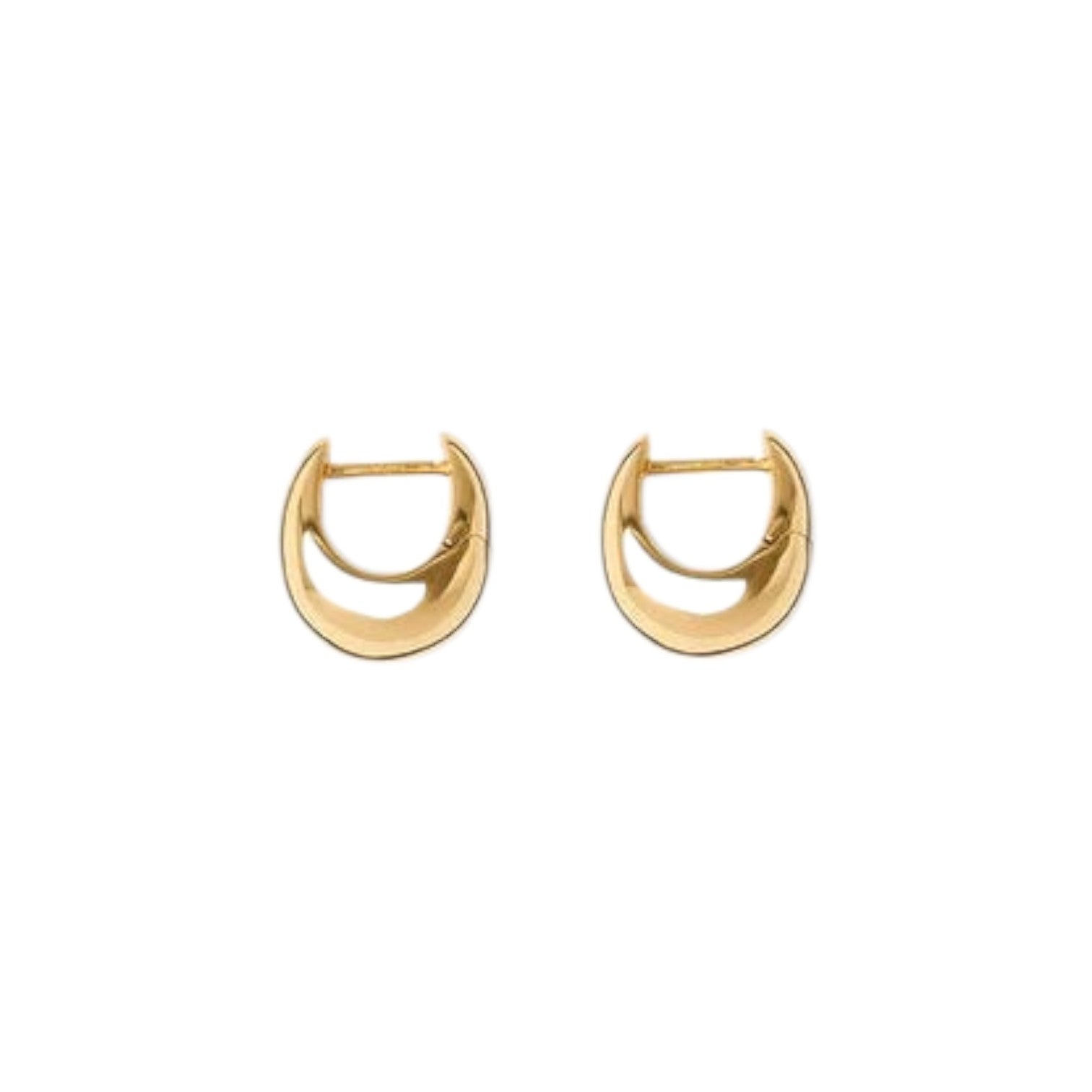 The Tiny Finch Lie Studio Violet earrings in 18k gold-plated sterling silver with a sculptural rounded design.