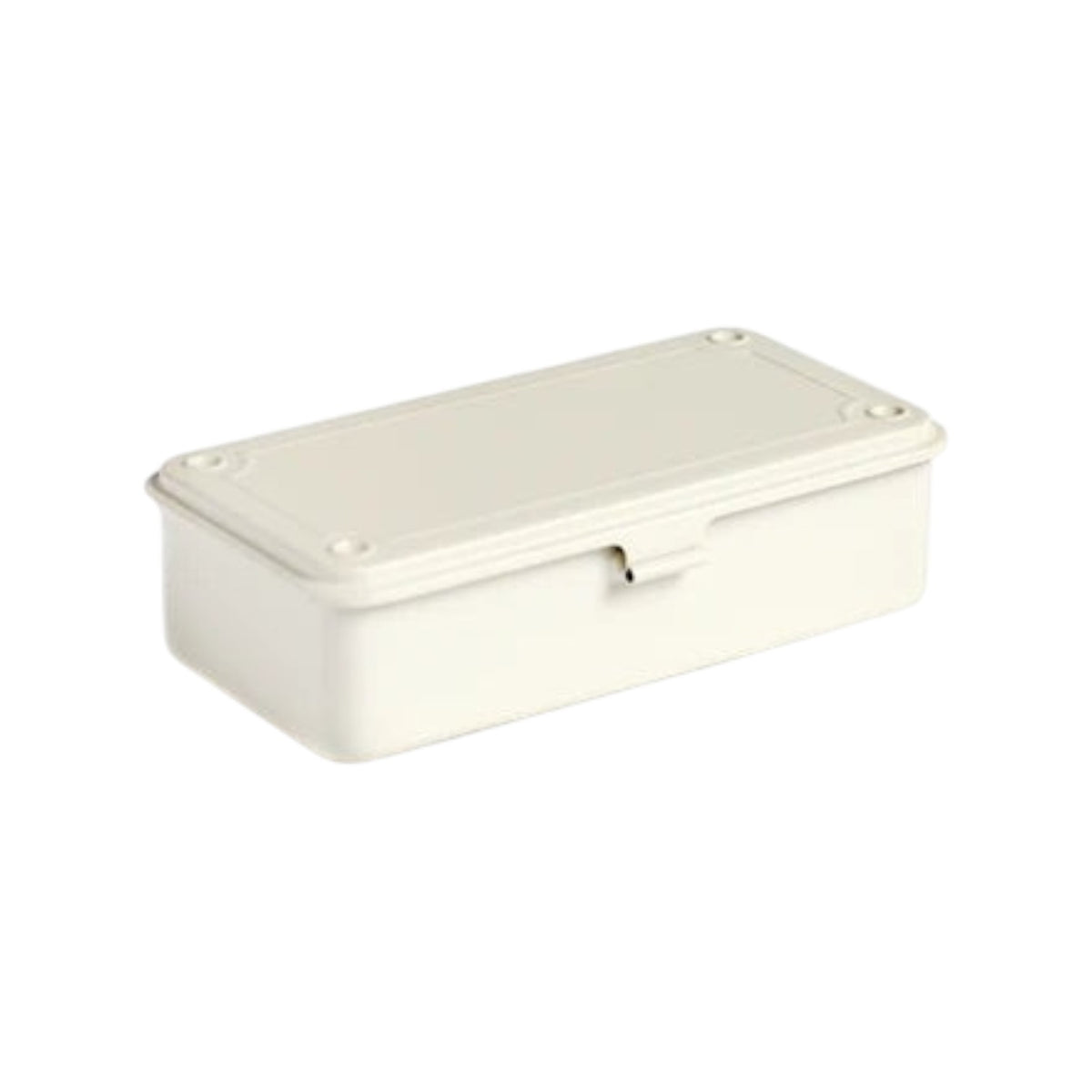 The Tiny Finch white Toyo Steel T-190 stackable storage box with a minimalist seamless metal design.