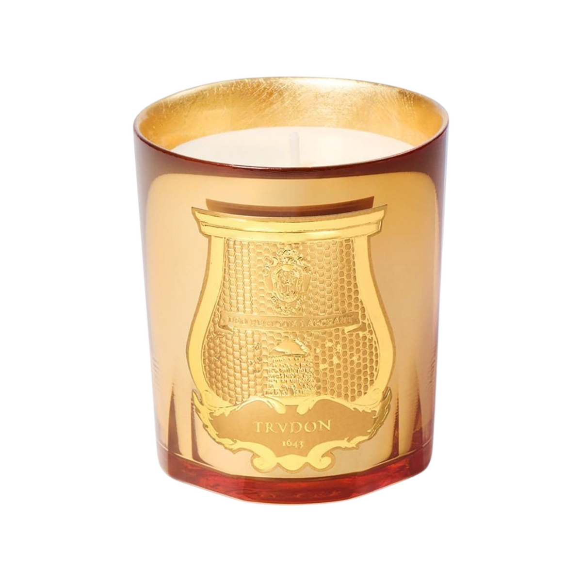The Tiny Finch La Nuit des Glaces Galerie des Flammes candle in a mirror-finish glass with hand-applied silver leaf.